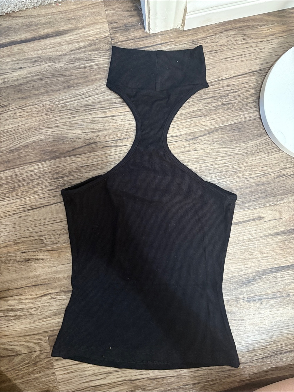 Commense Black High-Neck Cutout Racerback Tank